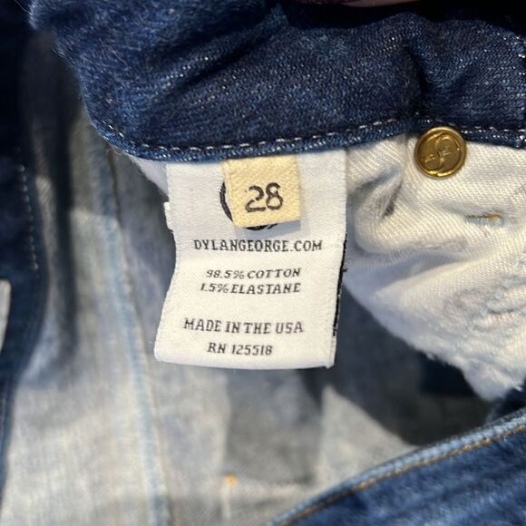 Dylan George Skinny Crop Straight cuffed Blue Jeans Size-28 - Picture 4 of 8